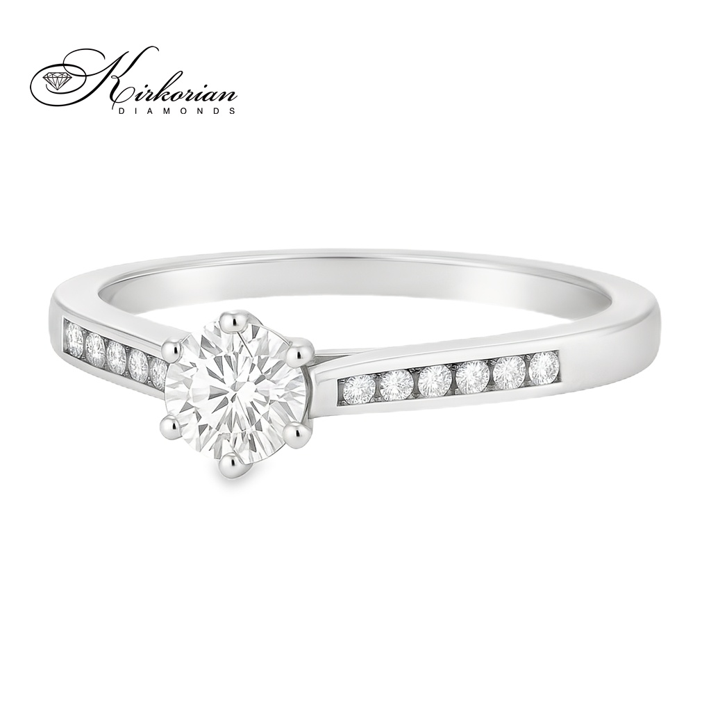 Годежен пръстен с диаманти 0.35ct от бяло злато 14к – модел RB23