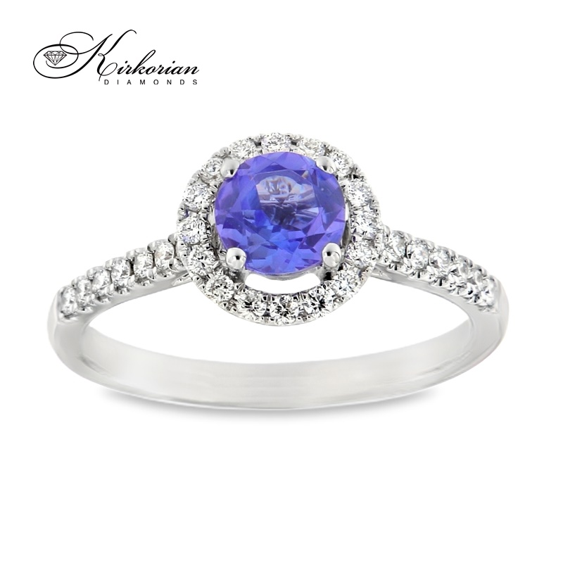 Пръстен с танзанит 0.55ct и диаманти 0.31ct бяло злато 18k – модел RG026536A