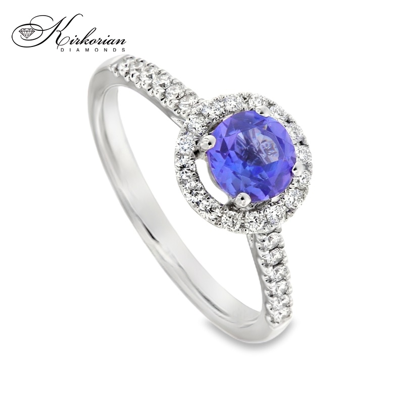 Пръстен с танзанит 0.55ct и диаманти 0.31ct бяло злато 18k – модел RG026536A