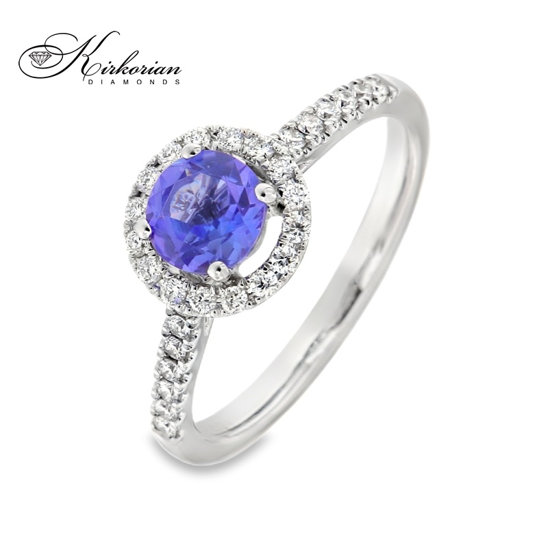 Пръстен с танзанит 0.55ct и диаманти 0.31ct бяло злато 18k – модел RG026536A