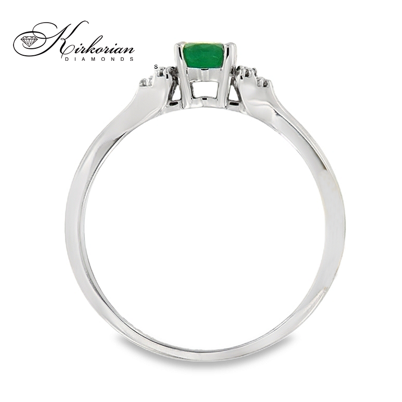 Годежен пръстен от бяло злато 18К със смарагд 0.34 ct и диаманти 0.04 ct – код RN1 Годежен пръстен от бяло злато 18К със смарагд 0.34 ct и диаманти 0.04 ct – код RN1
