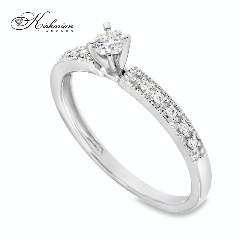 Годежен пръстен от бяло злато 14К с диаманти 0.19 ct – модел RN11