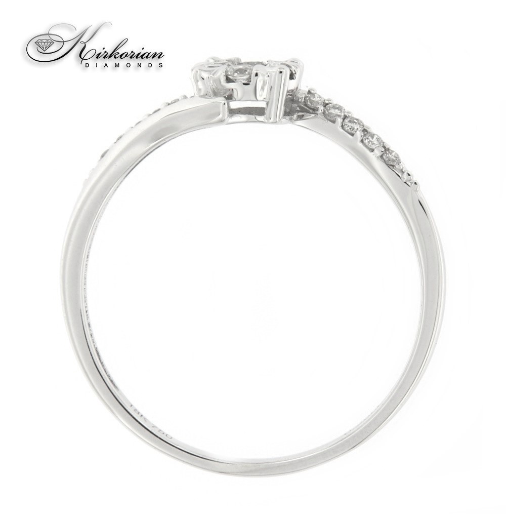 Годежен пръстен бяло злато 18к. диаманти 0.19 карата код:RN136