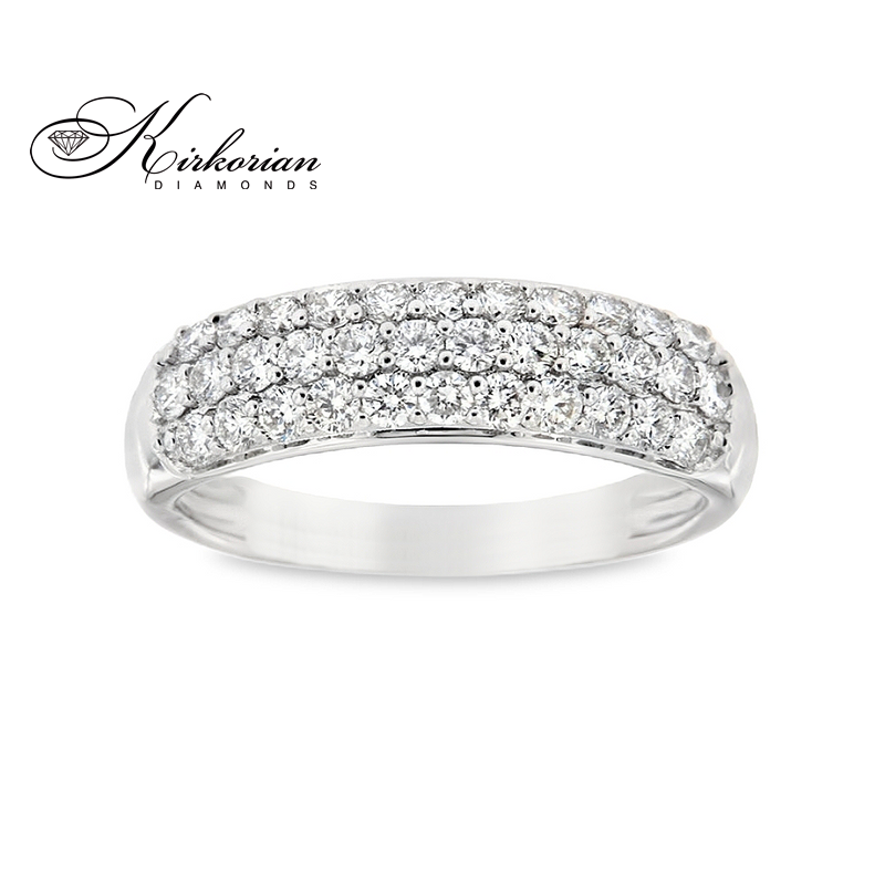 Модерен пръстен халка от бяло злато 18k с диаманти 0.75ct – модел RN140