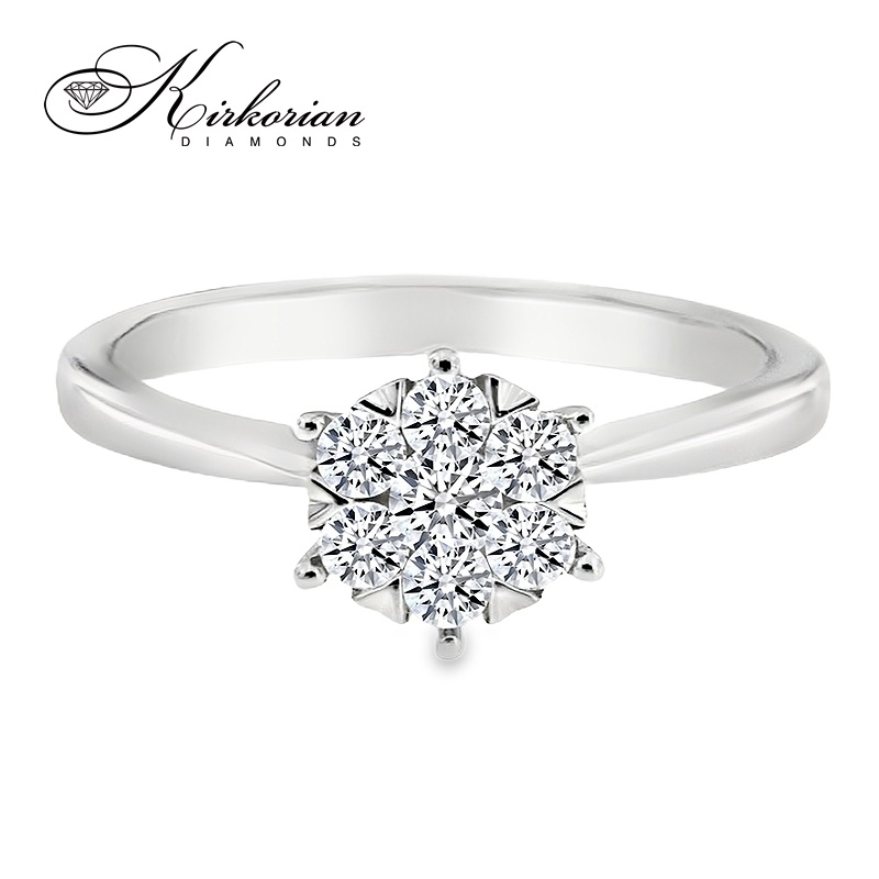 Годежен пръстен от бяло злато 18к с диаманти 0.33ct – код RN141