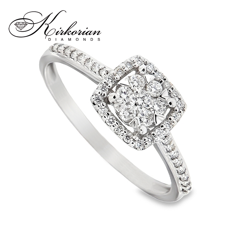 Годежен пръстен с диаманти 0.29 ct от бяло злато 18К – модел RN142
