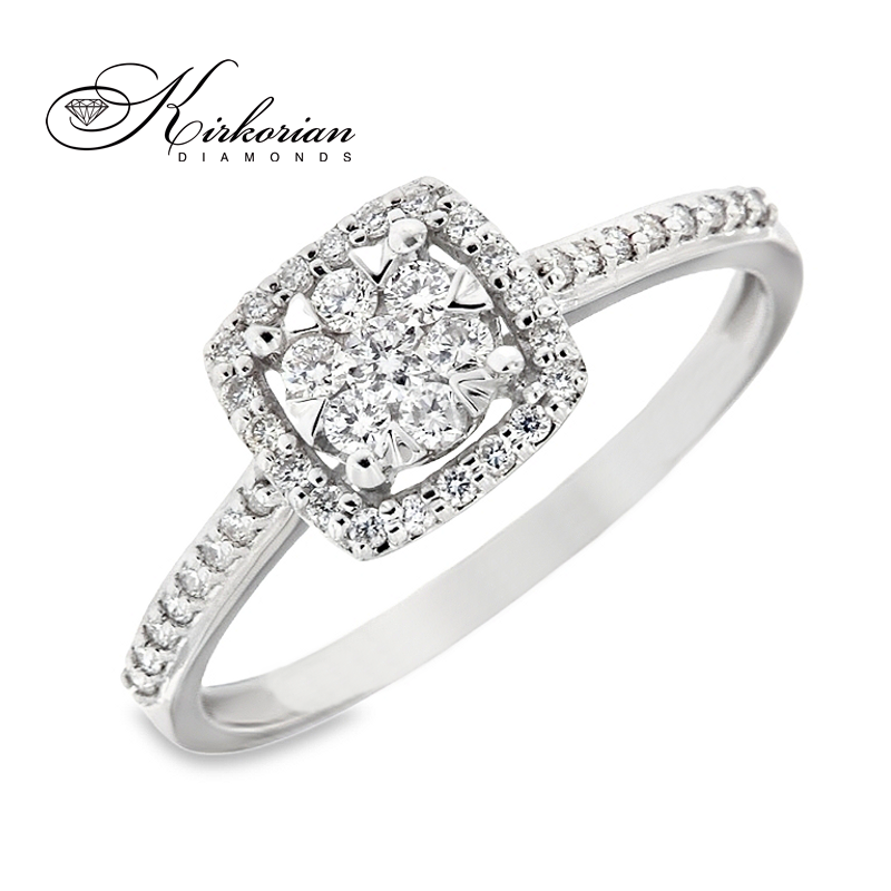 Годежен пръстен с диаманти 0.29 ct от бяло злато 18К – модел RN142