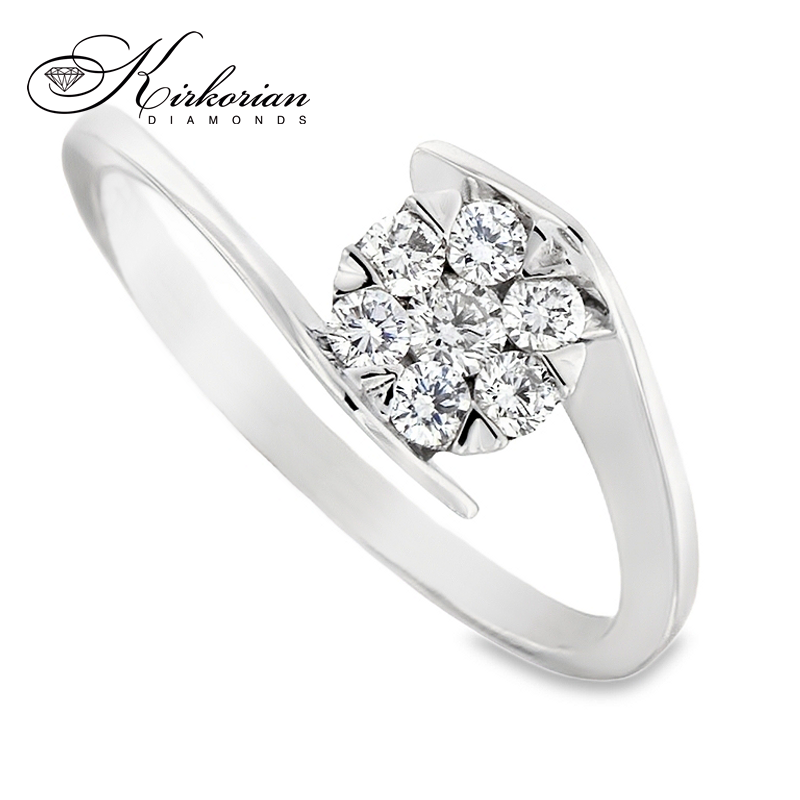 Годежен пръстен от бяло злато 14К с диаманти 0.26 ct – лукс на достъпна цена