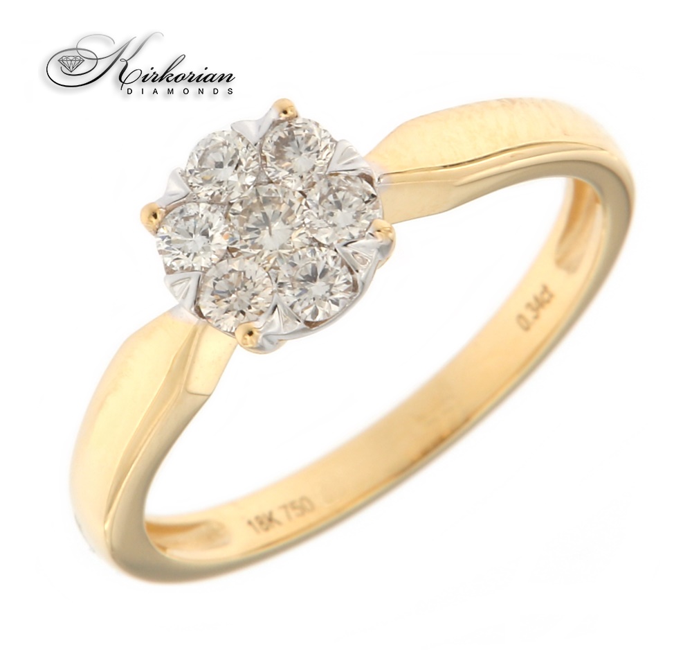 Годежен пръстен 18к. жълто злато диаманти 0.34 карата код:RN146A