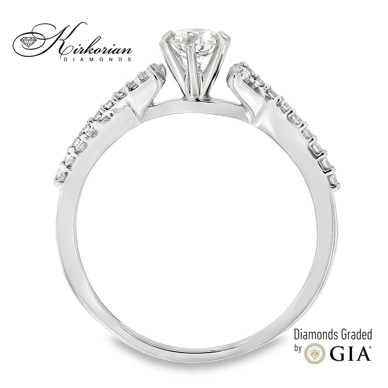 Годежен пръстен с диамант 0.46ct GIA бяло злато 18k – модел RN181B