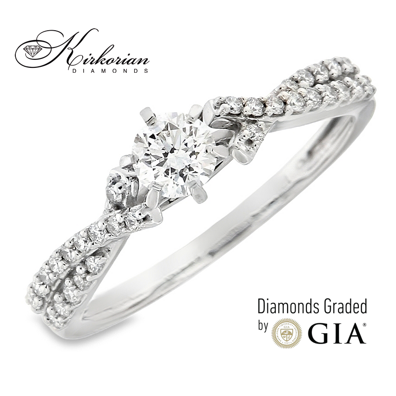 Годежен пръстен с диамант 0.46ct GIA бяло злато 18k – модел RN181B Годежен пръстен с диамант 0.46ct GIA бяло злато 18k – модел RN181B