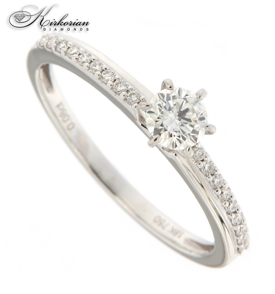 Годежен пръстен бяло злато 18к.  диаманти 0.36 карата код::RN182A