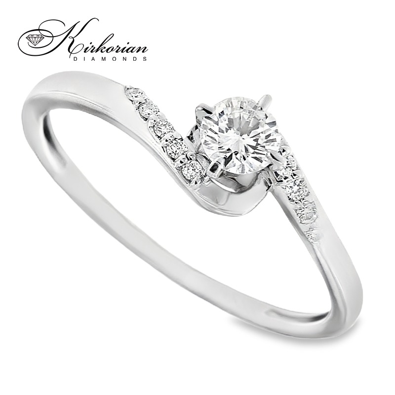Годежен пръстен с диамант 0.25 ct в бяло злато 14К – елегантен модел с цени от производител