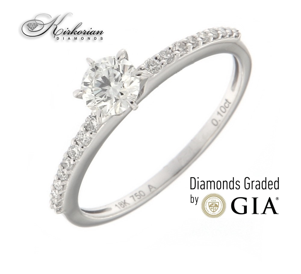 Годежен пръстен бяло злато 18к. GIA сертификат диаманти 0.39ct код:RN184B
