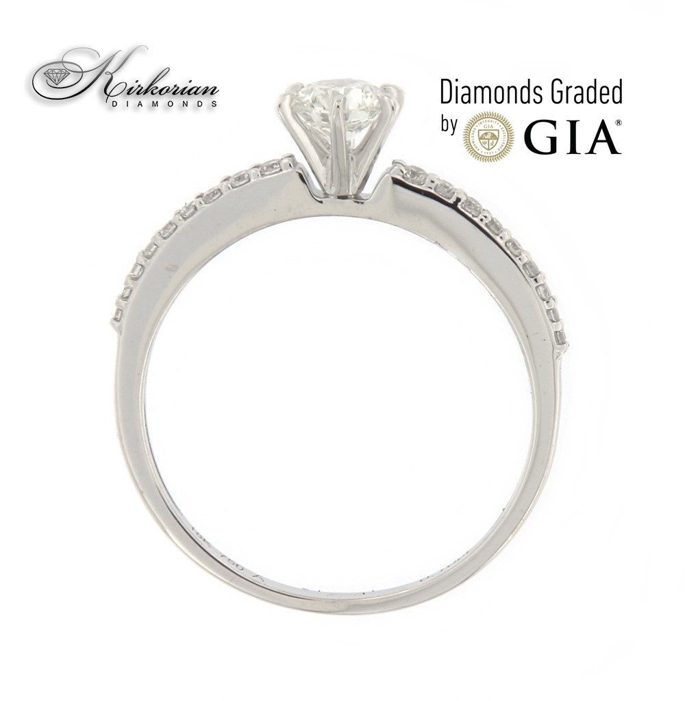 Годежен пръстен бяло злато 18к. GIA сертификат диаманти 0.39ct код:RN184B
