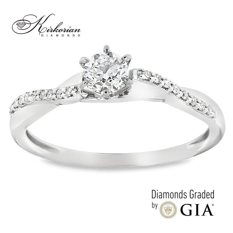 Годежен пръстен с диамант 0.36ct GIA бяло злато 18k RN185B Годежен пръстен с диамант 0.36ct GIA бяло злато 18k RN185B