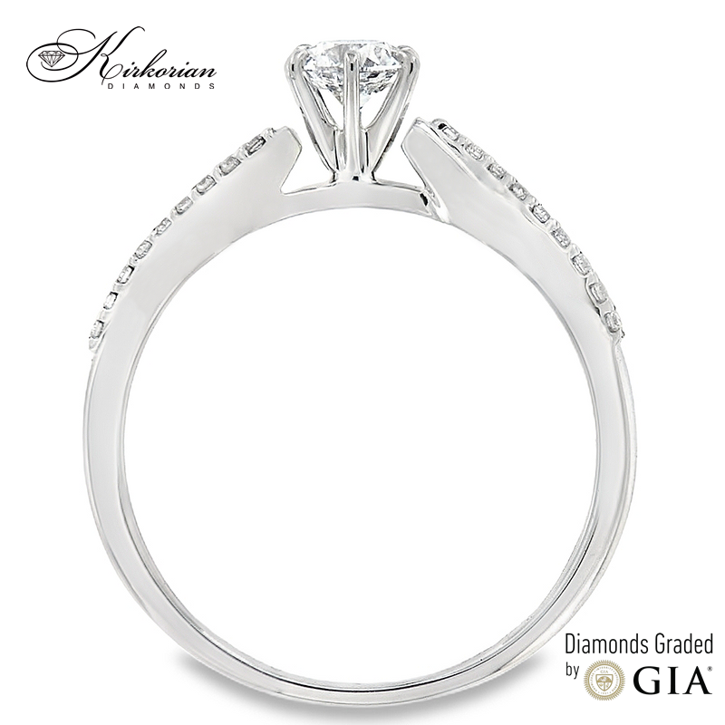 Годежен пръстен с диамант 0.36ct GIA бяло злато 18k RN185B