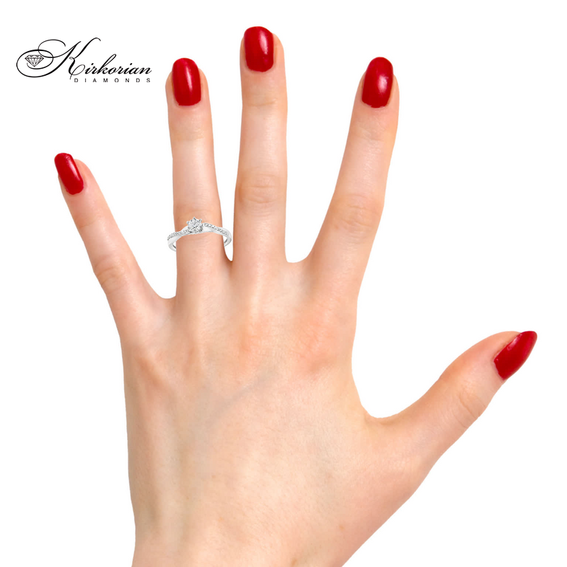 Годежен пръстен с диамант 0.36ct GIA бяло злато 18k RN185B Годежен пръстен с диамант 0.36ct GIA бяло злато 18k RN185B