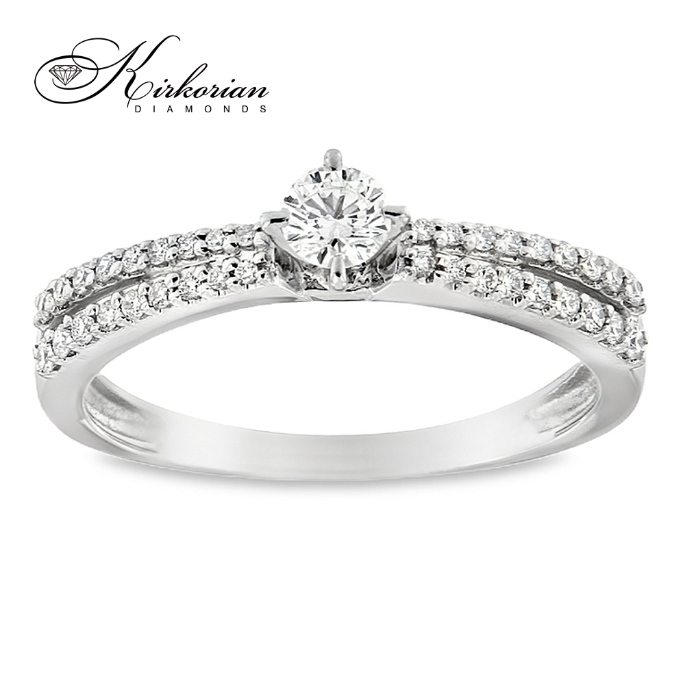 Годежен пръстен с диаманти 0.34 ct от бяло злато 14К – модел RN188