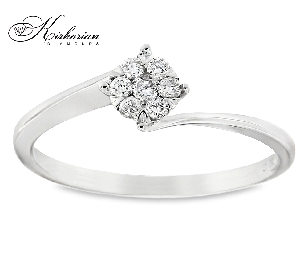 Годежен пръстен от бяло злато 18К с диаманти 0.12 ct – Лукс на достъпна цена