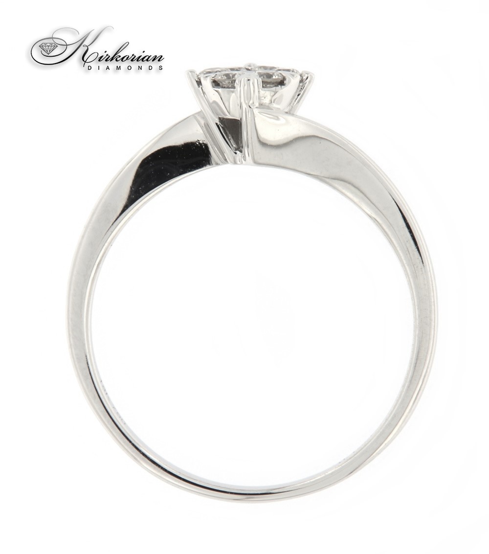 Годежен пръстен бяло злато 18к. с диаманти 0.17 карата код:RN207B