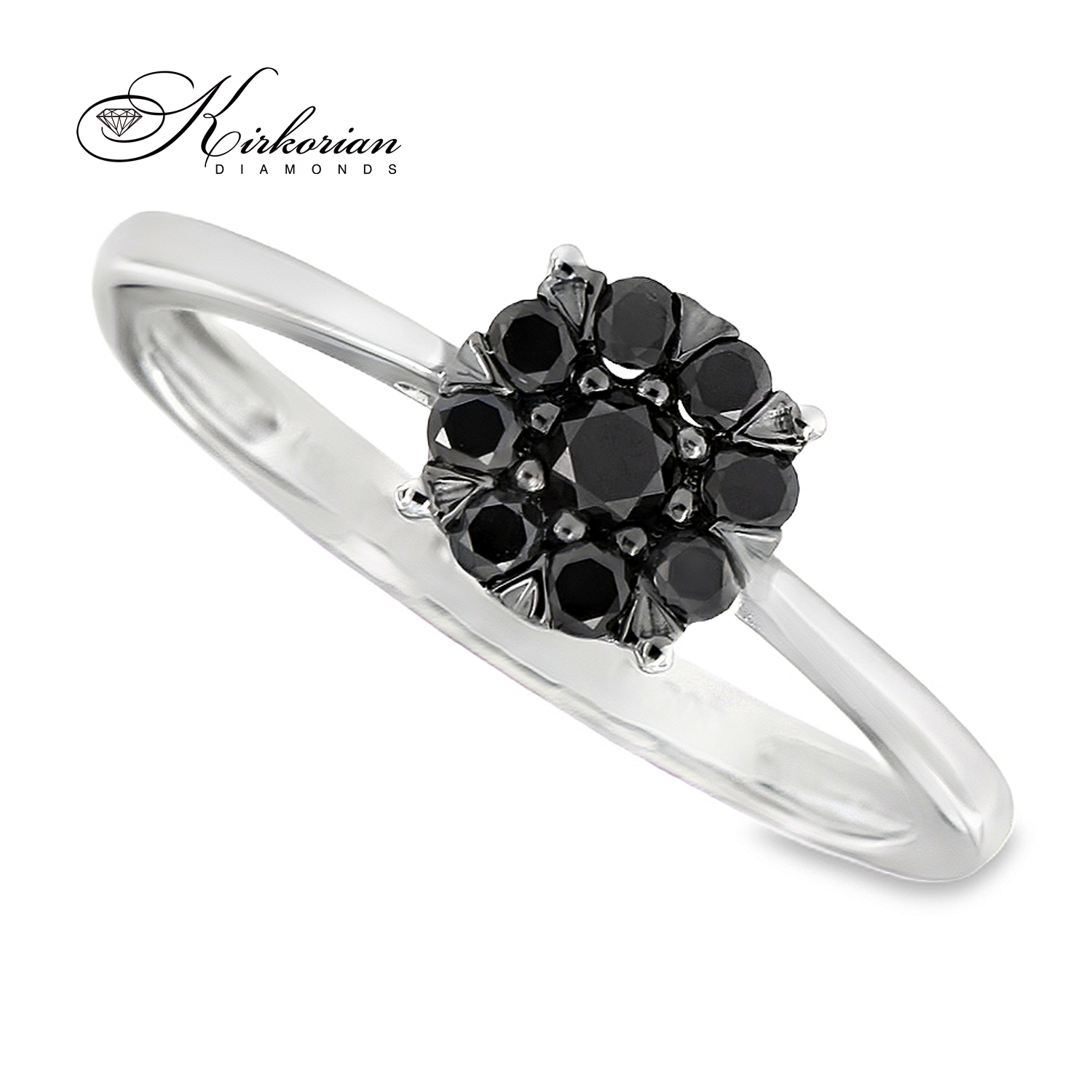 Годежен пръстен от бяло злато 18К с черни диаманти 0.29 ct KD сертификат – Луксозен и различен избор код RN208