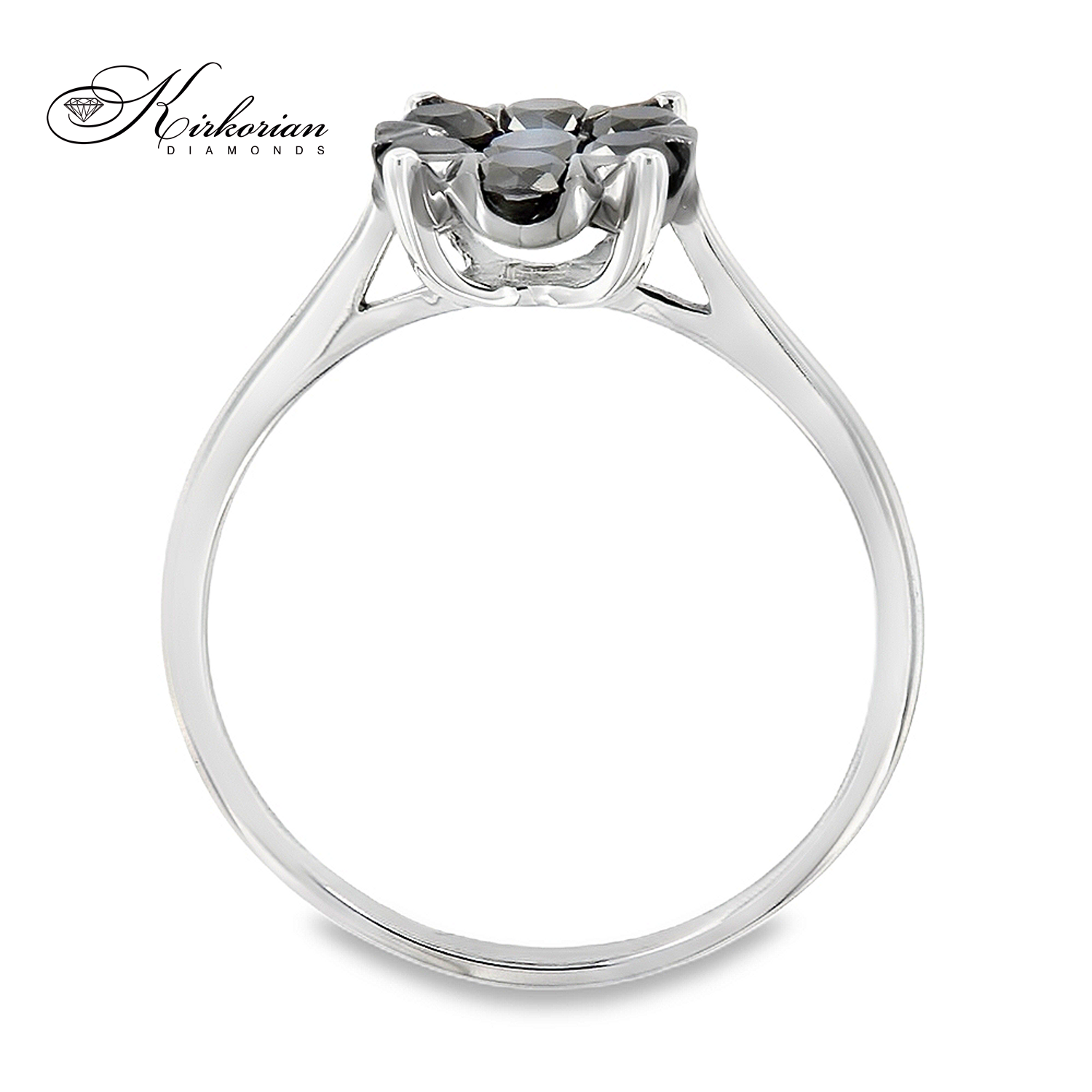 Пръстен от бяло злато 18К с черни диаманти 0.55 ct – модерна визия и силен характер