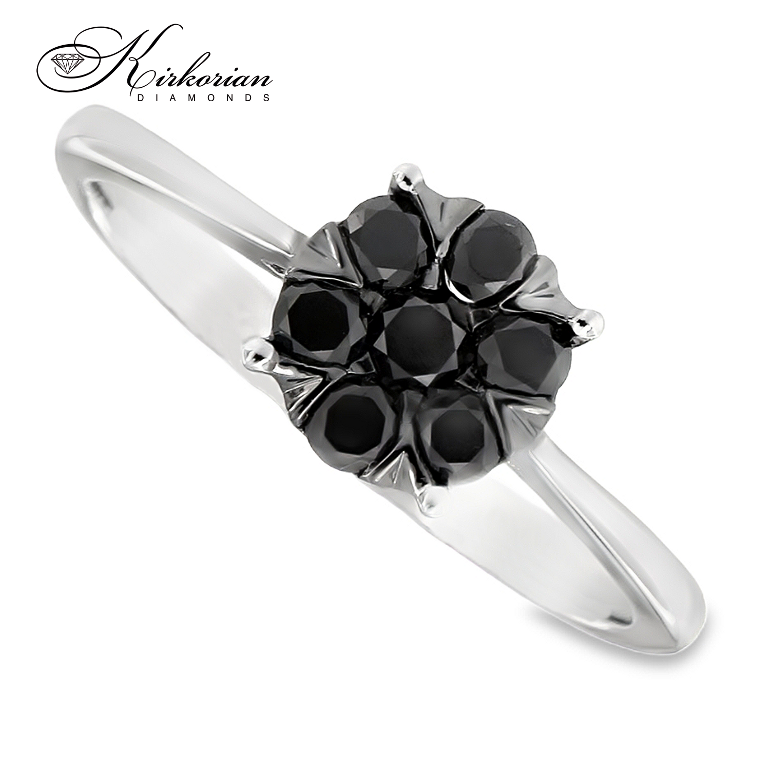 Пръстен бяло злато 14к  черни диаманти 0.41ct код:RN210