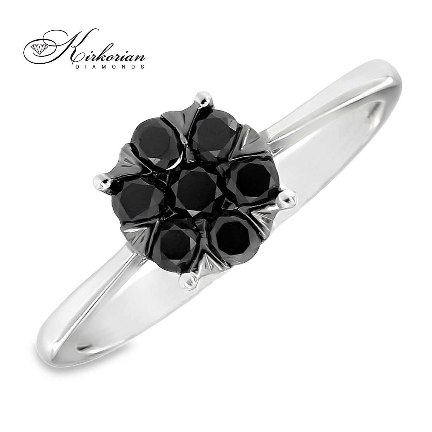 Пръстен бяло злато 14к  черни диаманти 0.41ct код:RN210