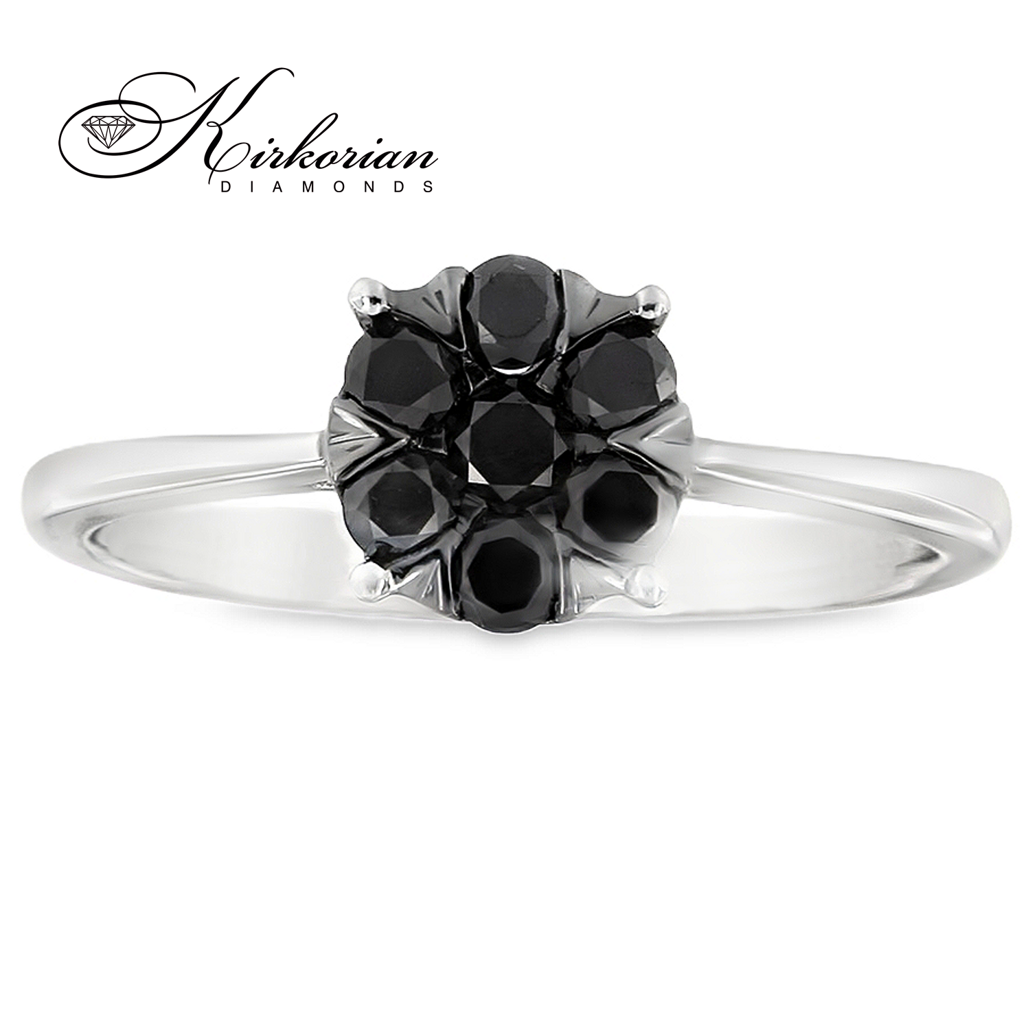 Пръстен бяло злато 14к  черни диаманти 0.41ct код:RN210