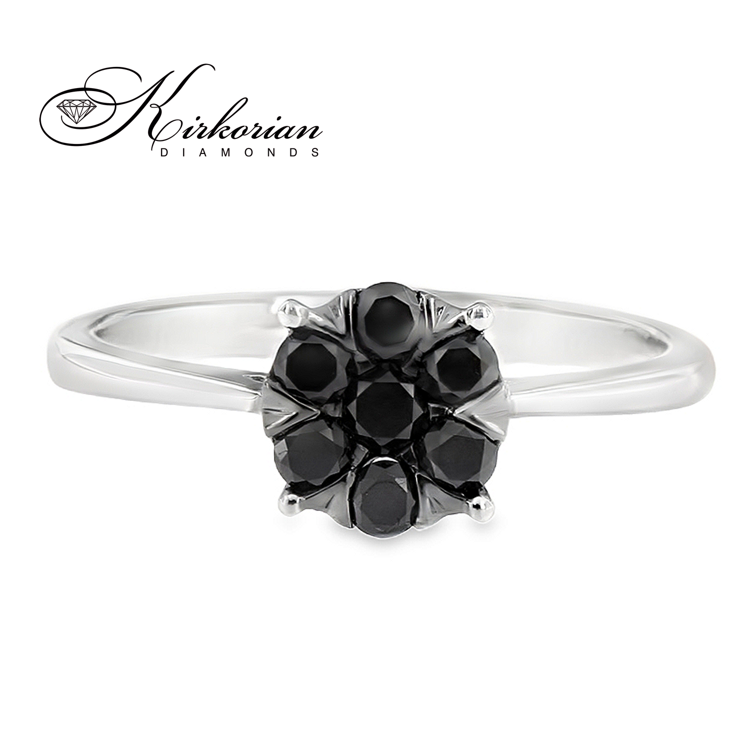 Пръстен бяло злато 14к  черни диаманти 0.41ct код:RN210
