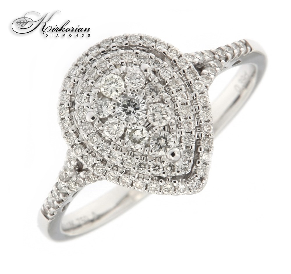 Годежен пръстен бяло злато 18к.  диаманти 0.39 карата код:RN215