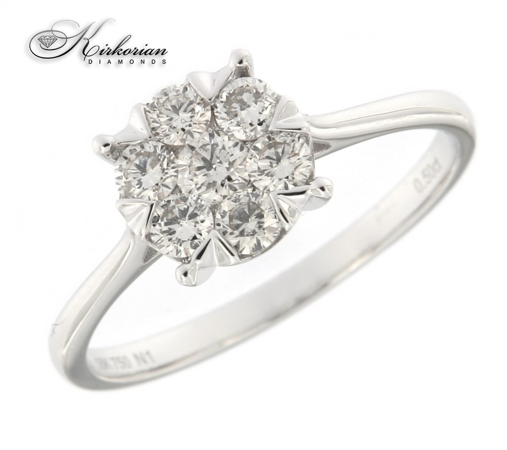 Годежен пръстен бяло злато 18к.  диаманти 0.50 карата код:RN217
