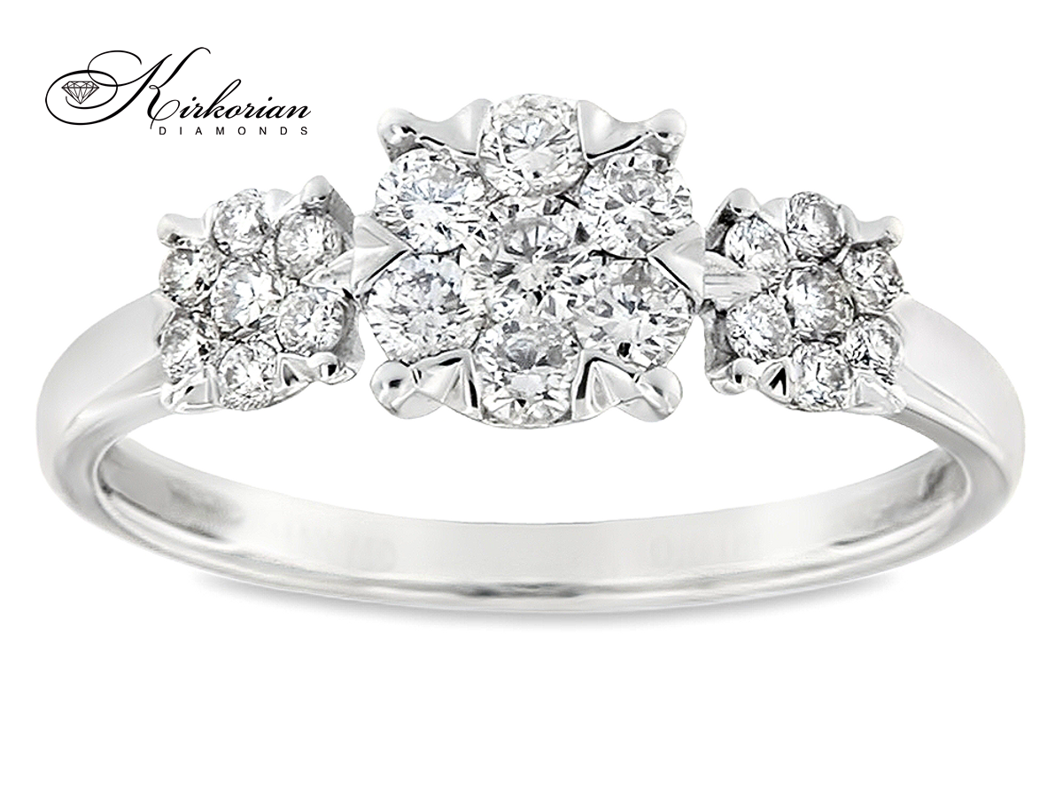 Годежен пръстен от бяло злато 18к с диаманти 0.50ct – код RN218