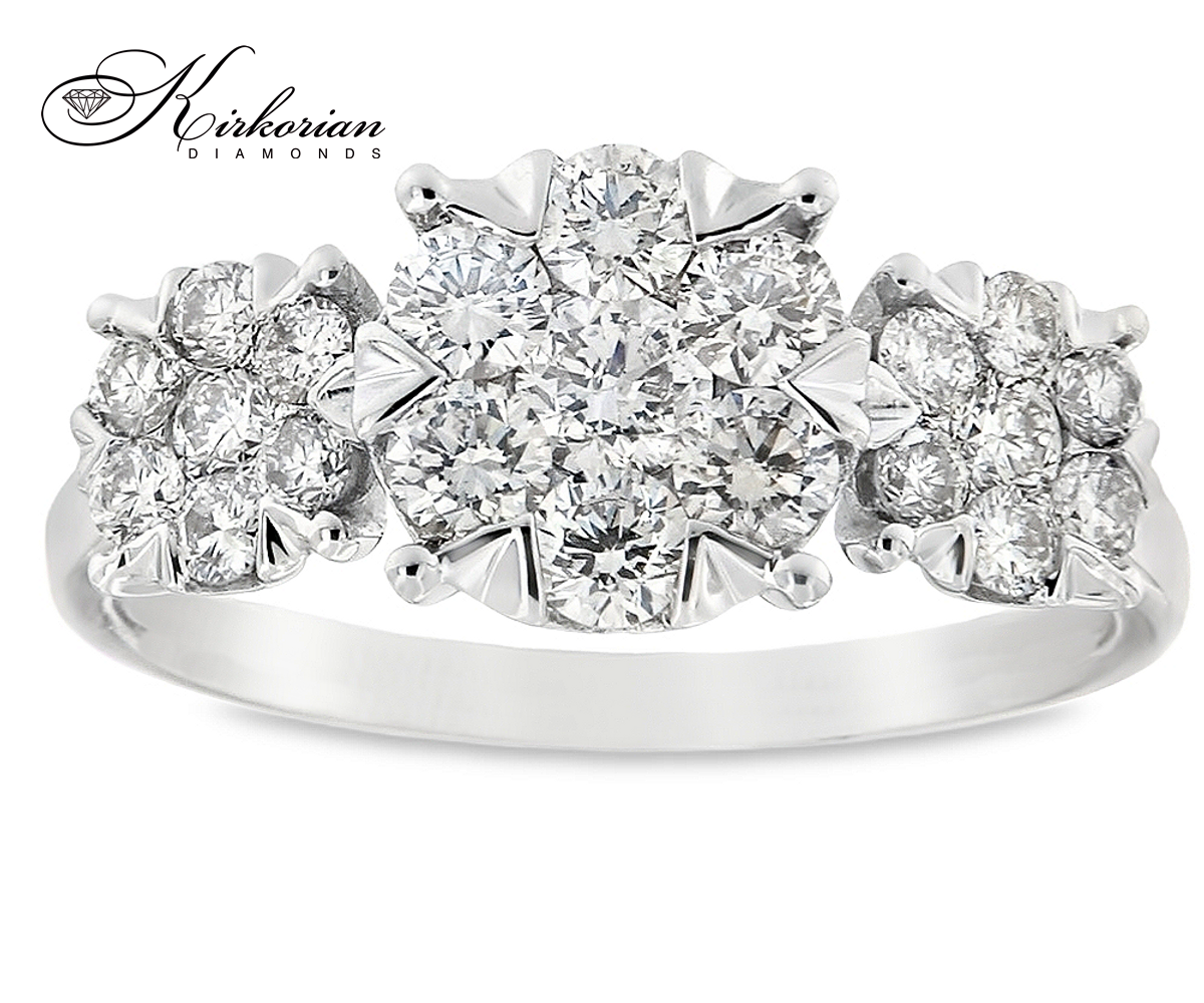  Годежен пръстен RN219 – Бяло злато 18k с диаманти 1.02ct, KD сертификат