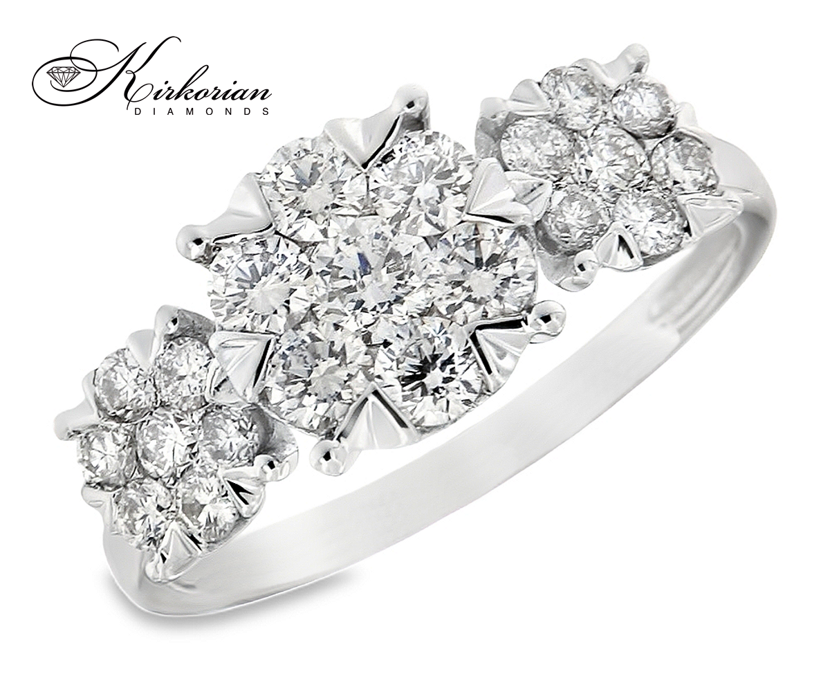  Годежен пръстен RN219 – Бяло злато 18k с диаманти 1.02ct, KD сертификат