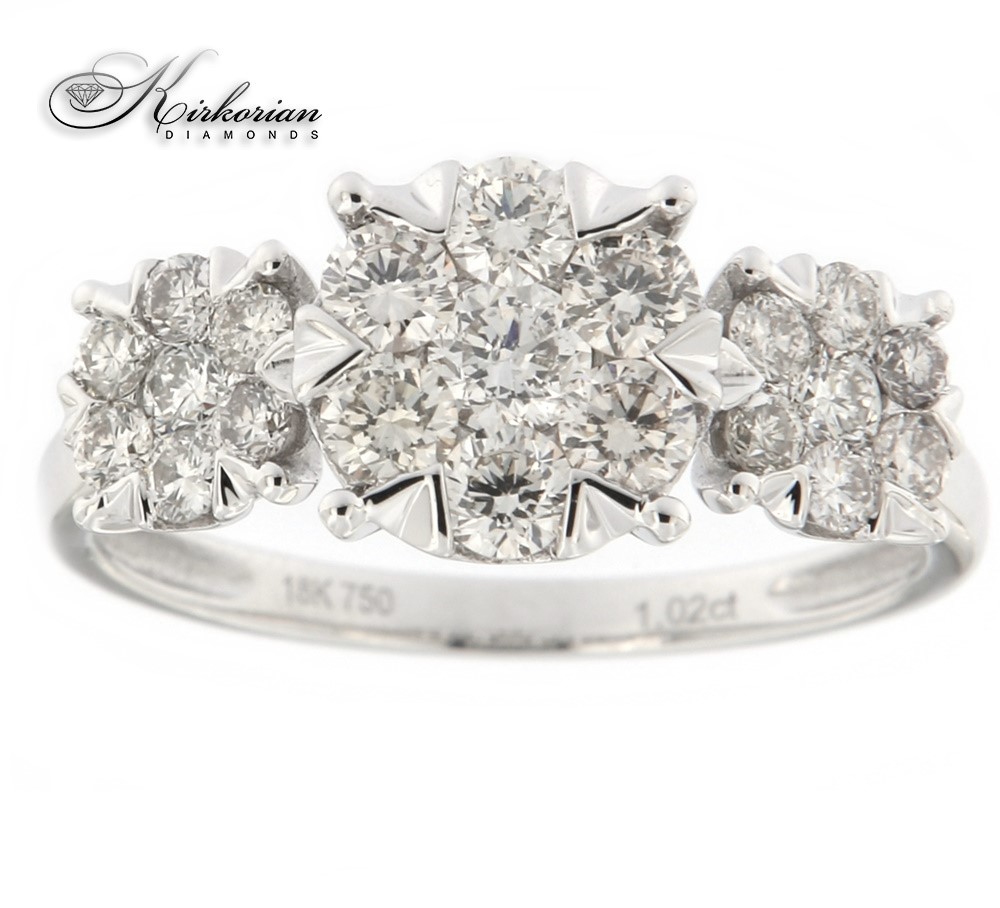 Годежен пръстен бяло злато 18к.  диаманти 1.02 карата код:RN219