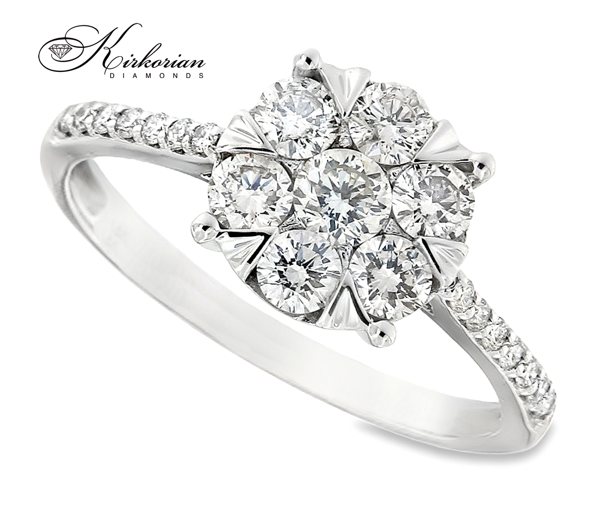 Годежен пръстен от бяло злато 18k с диаманти 0.75ct KD сертификат RN220
