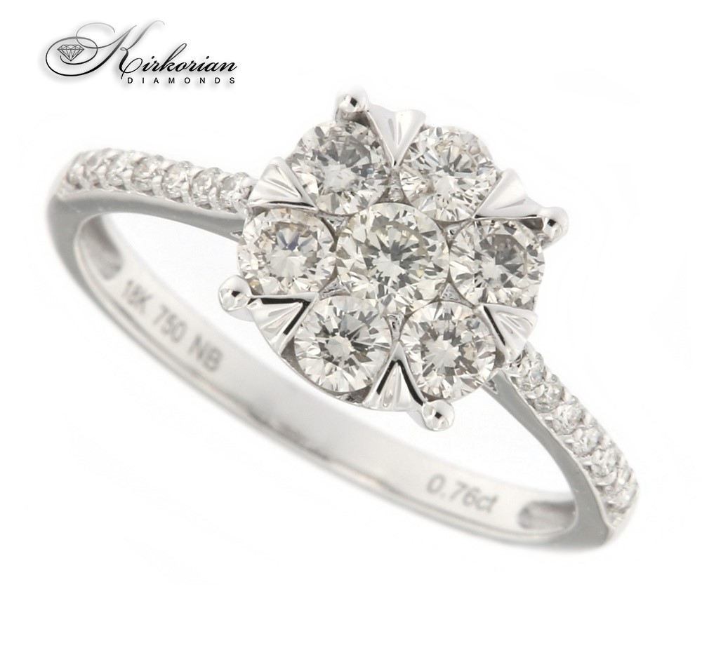 Годежен пръстен бяло злато 18к.  диаманти 0.75 карата код:RN220