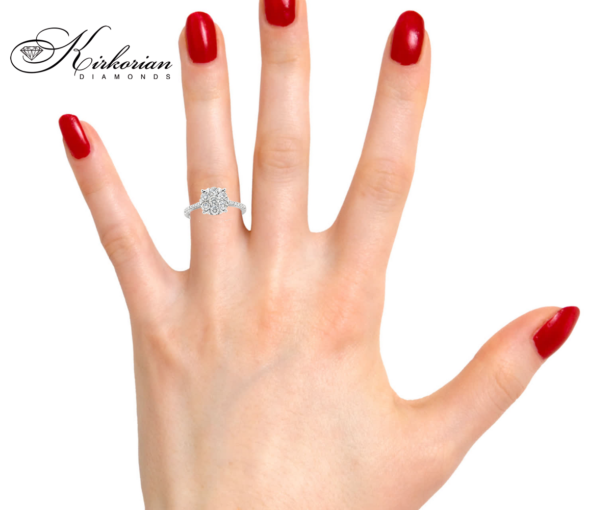 Годежен пръстен от бяло злато 18k с диаманти 0.75ct KD сертификат RN220 Годежен пръстен от бяло злато 18k с диаманти 0.75ct KD сертификат RN220