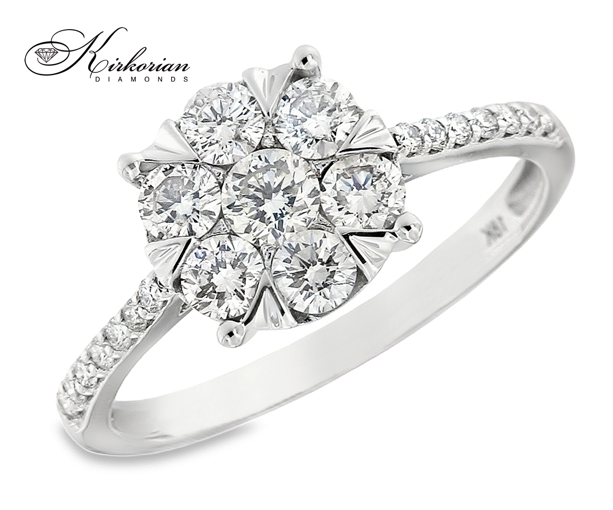 Годежен пръстен от бяло злато 18k с диаманти 0.75ct KD сертификат RN220 Годежен пръстен от бяло злато 18k с диаманти 0.75ct KD сертификат RN220