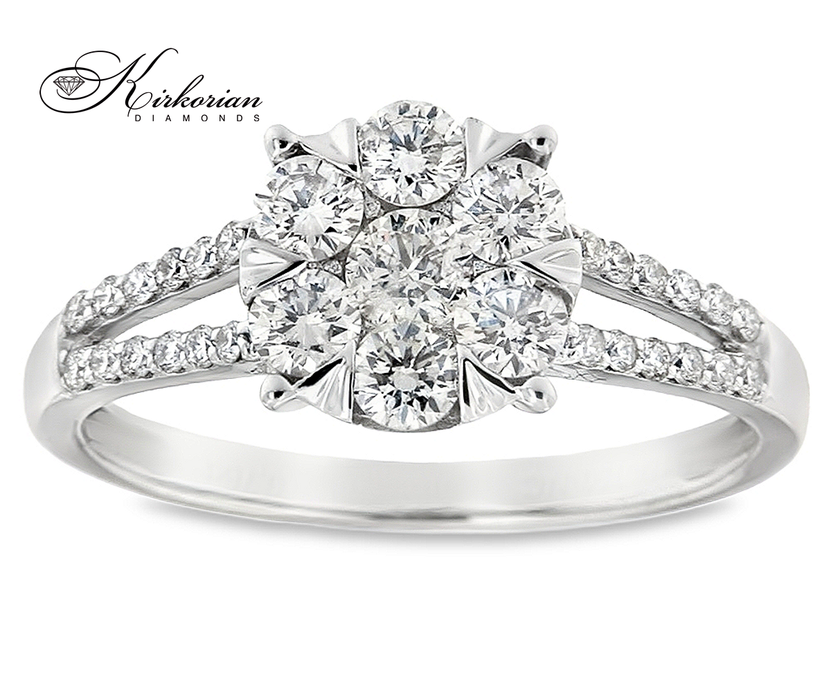 Годежен пръстен от бяло злато 18k с диаманти 0.75ct KD сертификат RN222