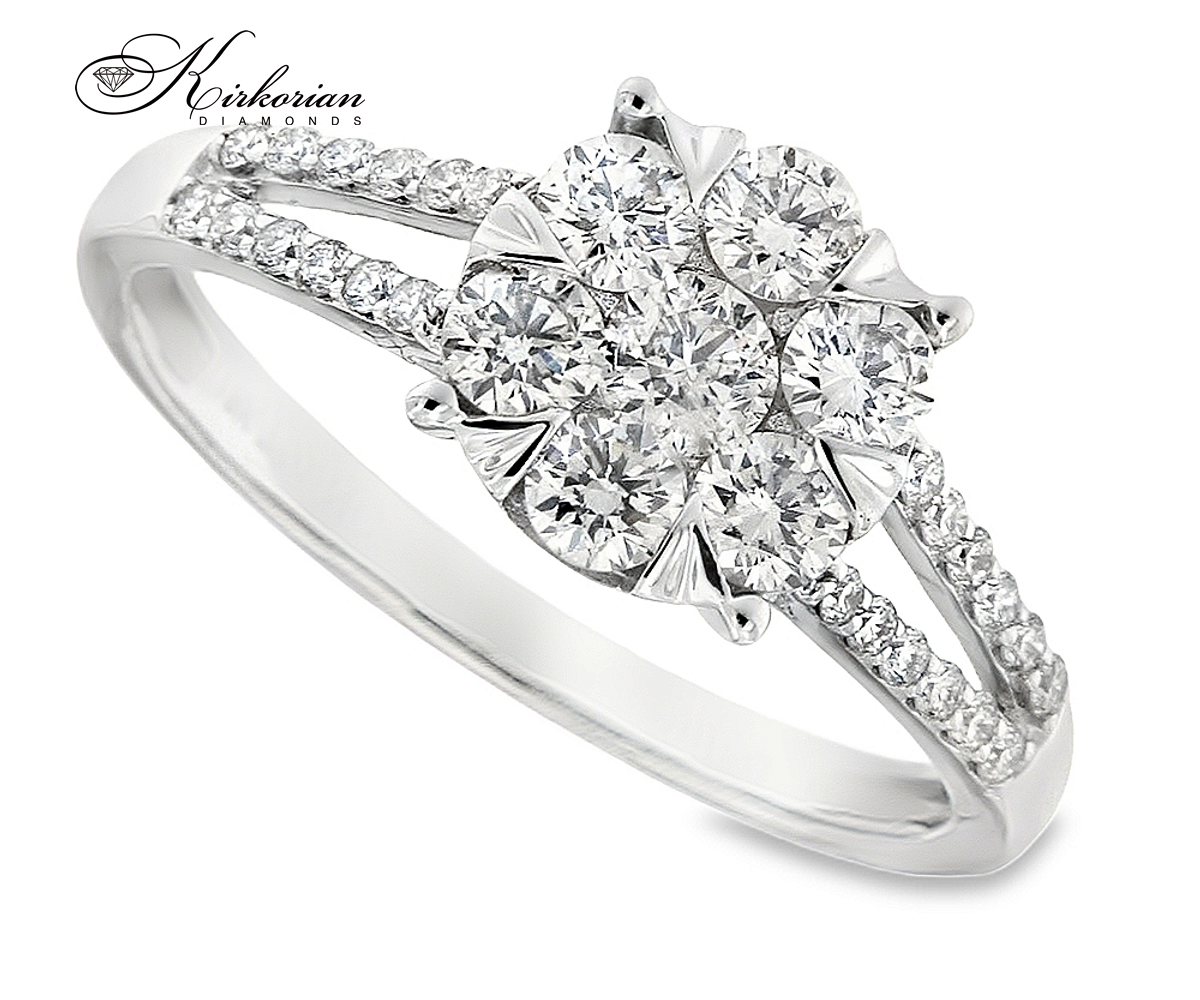 Годежен пръстен от бяло злато 18k с диаманти 0.75ct KD сертификат RN222 Годежен пръстен от бяло злато 18k с диаманти 0.75ct KD сертификат RN222