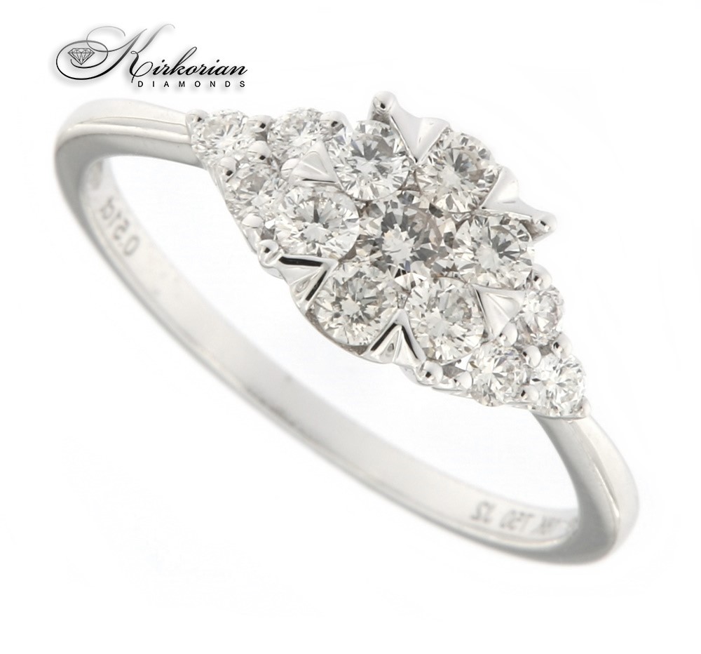 Годежен пръстен бяло злато 18к.  диаманти 0.50 карата код:RN224