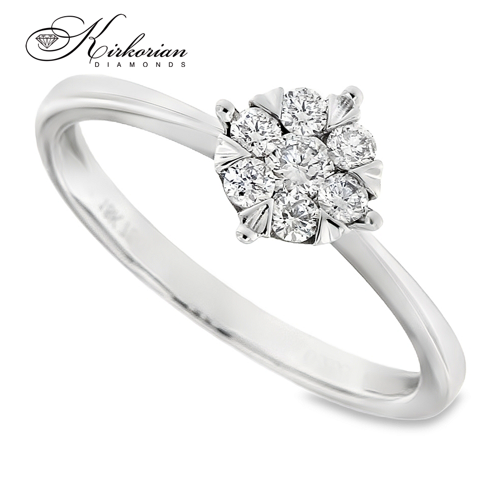 Годежен пръстен от бяло злато 18К с диаманти 0.25 ct KD сертификат ТОП ЦЕНА