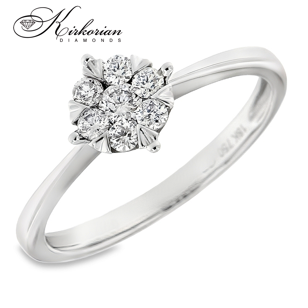 Годежен пръстен от бяло злато 18К с диаманти 0.25 ct KD сертификат ТОП ЦЕНА