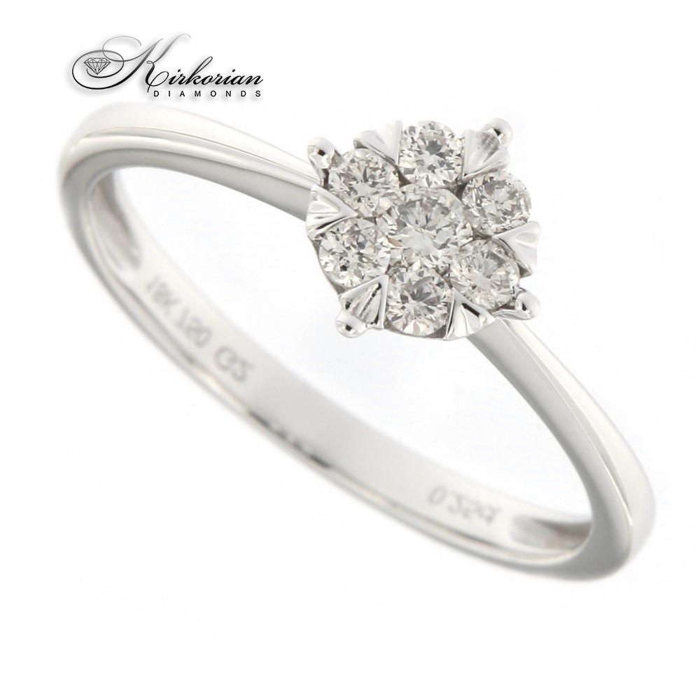 Годежен пръстен бяло злато 18к.  диаманти 0.25 карата код:RN226