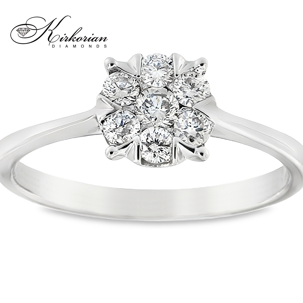 Годежен пръстен с диаманти 0.34 ct от бяло злато 18К – модел RN227