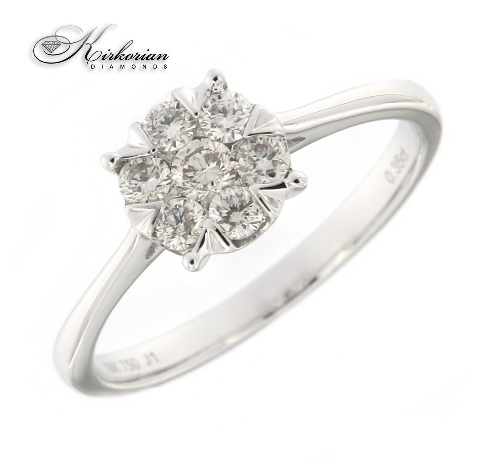 Годежен пръстен бяло злато 18к.  диаманти 0.35 карата код:RN227