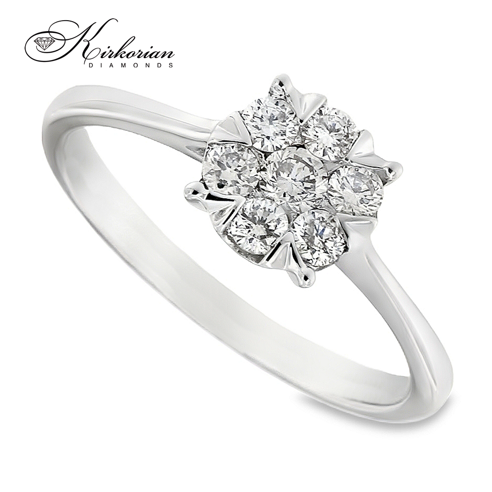 Годежен пръстен с диаманти 0.34 ct от бяло злато 18К – модел RN227